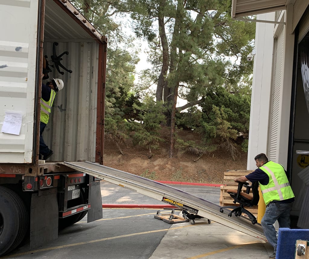 loading a truck with furniture