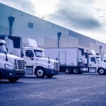 trucks at warehouse